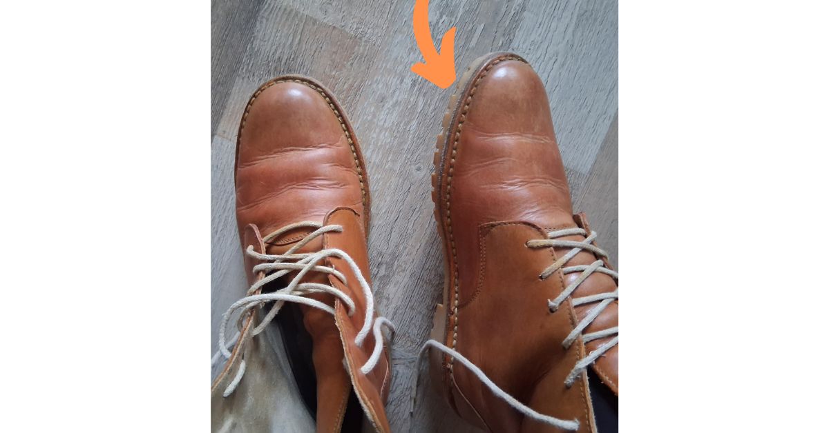 Hnědé kožené boty oprava v praxi krém shoe cream 127 mango